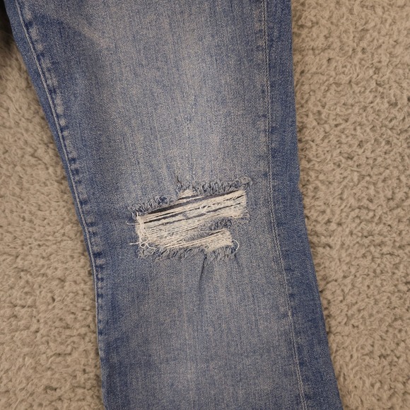 Pilcro Jeans Women 30 Blue The Icon Flare Distressed Stretch Denim Anthropologie - Picture 13 of 16